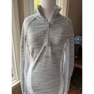 Athleta Gray Textured Quarter Zip Pullover Athletic Top Women's Size XS